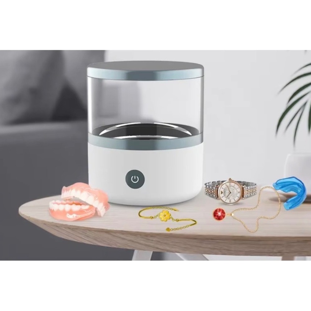 Ultrasonic Cleaner US4 45kHz Portable Jewelry Denture Retainer Cleaner White 24W